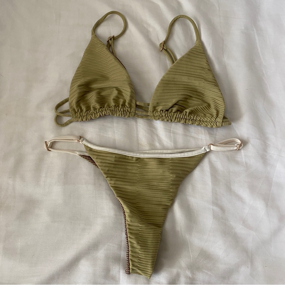 *SOLD* Acacia Swimwear Sage Dual Rib Bikini Set